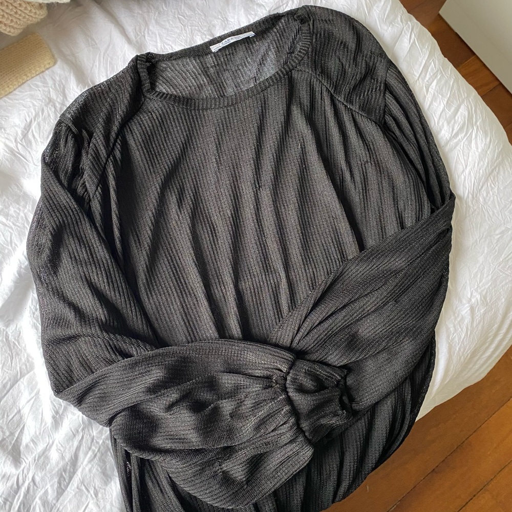 Zara black sheer top